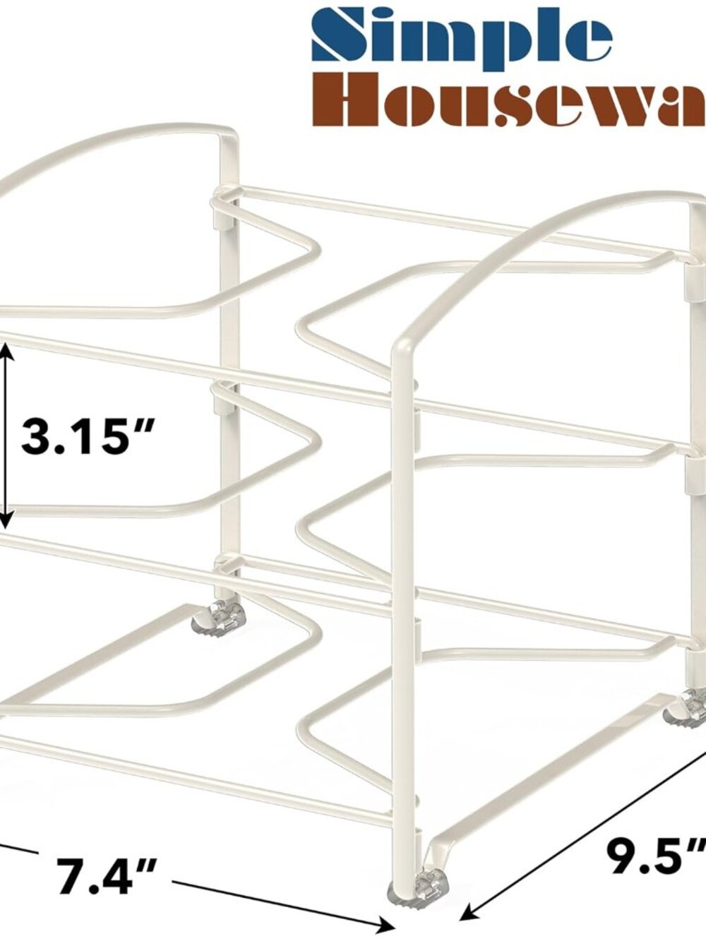 Kitchen Wrap Organizer Rack, White - Picture 2 of 4